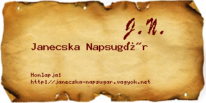 Janecska Napsugár névjegykártya